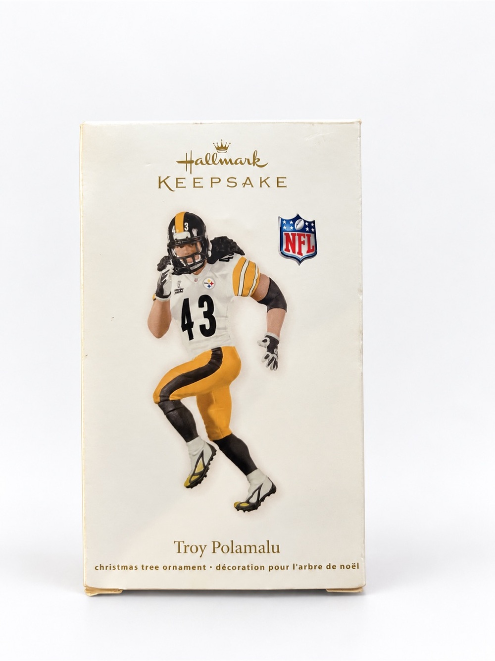 Troy Polamalu Yellow & Black NFL Hallmark Ornament 2011 Mint Condition